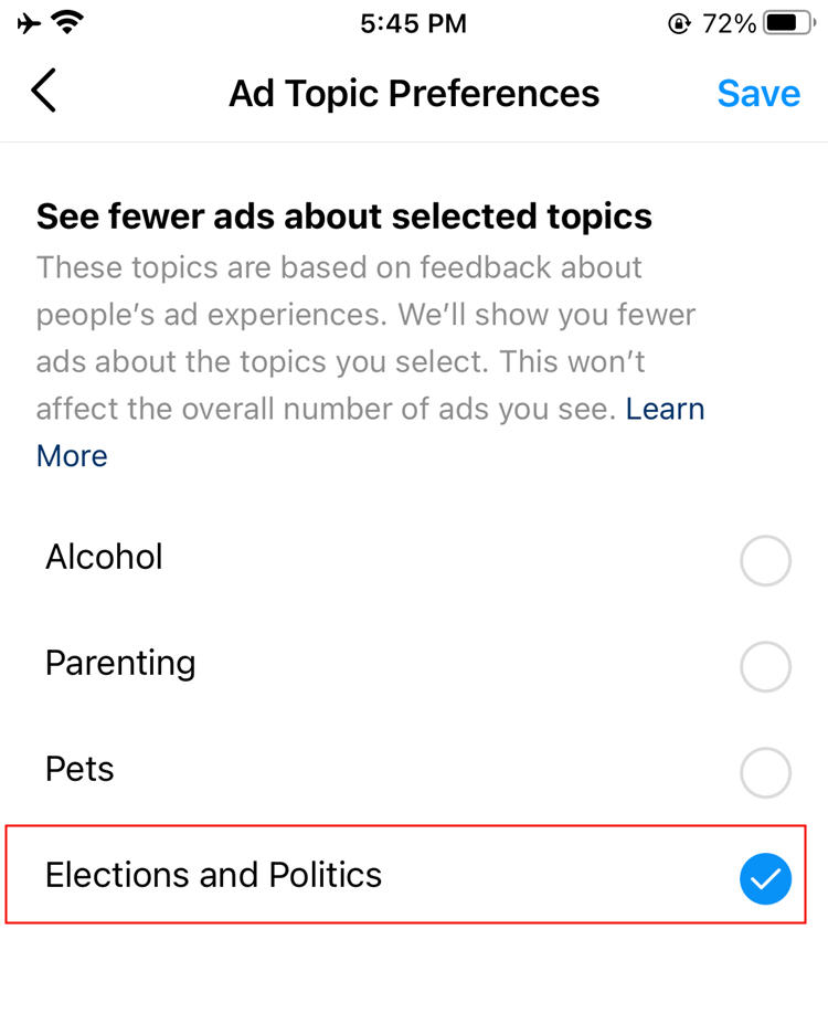 How To See Fewer Election and Political Ads in Instagram