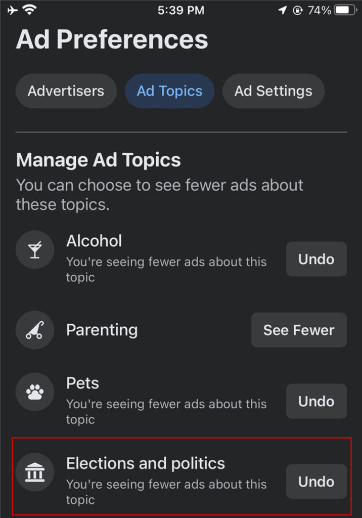 Reducing Political Ad Campaigns in Facebook App