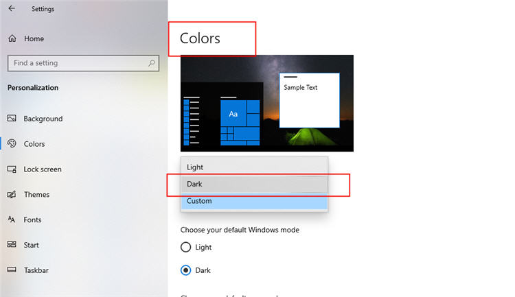 Windows 10 Enable Windows 10 Dark Mode Desktop