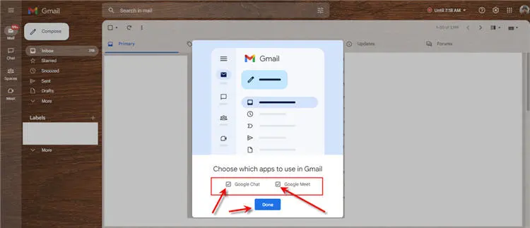 Gmail Disable Google Chat Google Meet