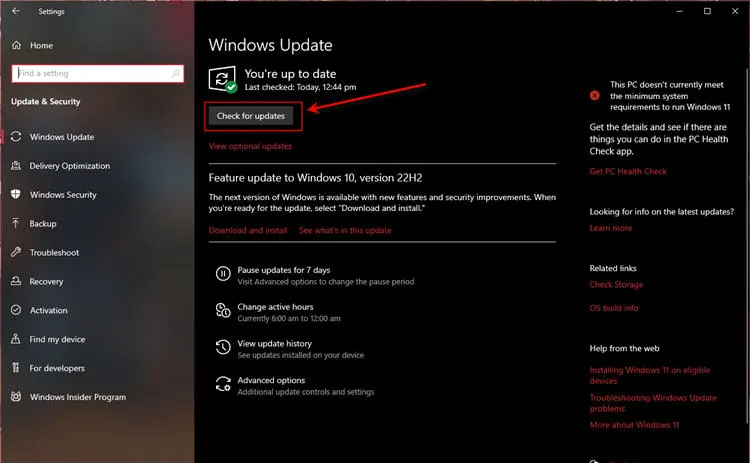 Windows 10 Update and Security